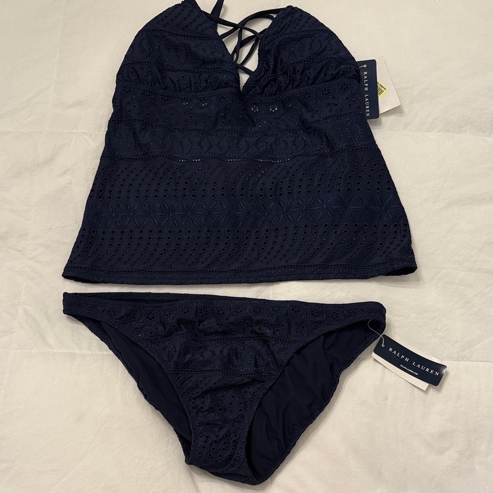Ralph Lauren Women's Dark Blue Bikini Set